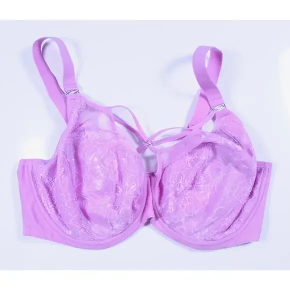 Elomi Brianna Plunge Underwire Bra Very Pink mesh harness el8080vek sz 36I - Picture 4 of 7